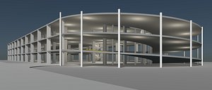 3D Parking garage building in structure 25-26 model