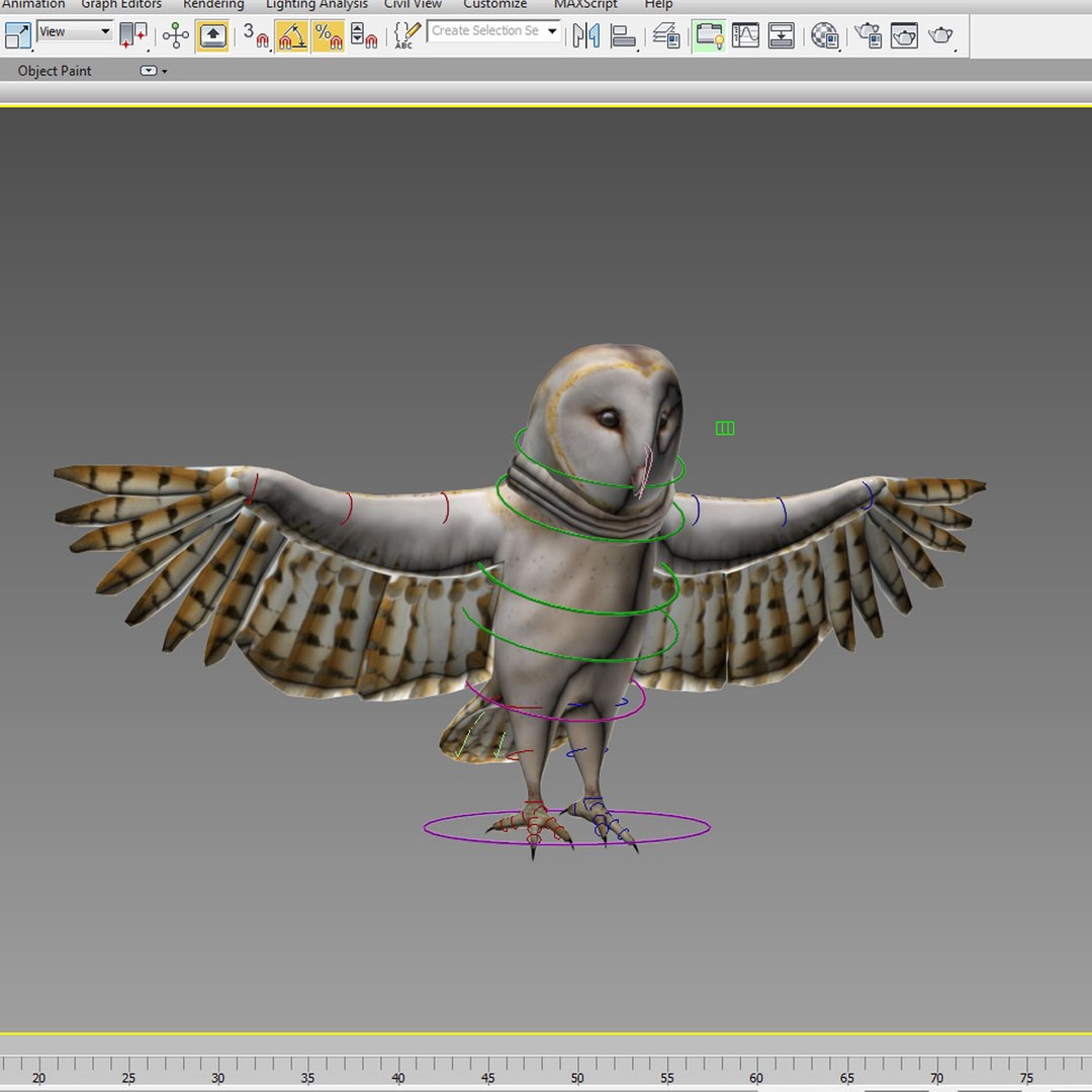 3ds Max Barn Owl Rigged