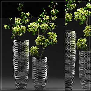 3d flower vase set 4