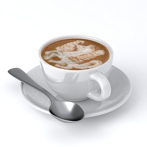 3D Cappuccino Cup v21