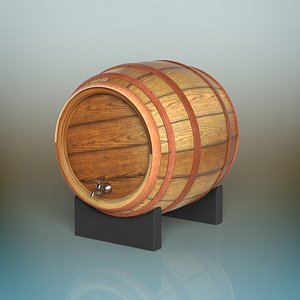 3D barrel container cask