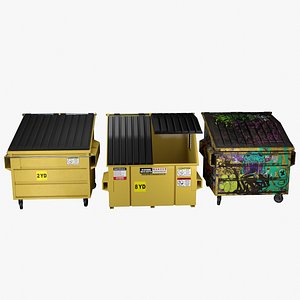 3D Yellow Dumpsters collection