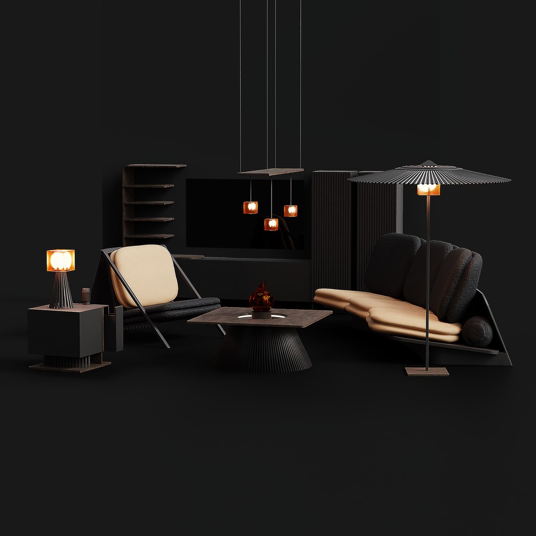 Modern Living Room Furniture Pack 3D - TurboSquid 2014860