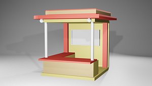 minimalist coffee shop 3D model