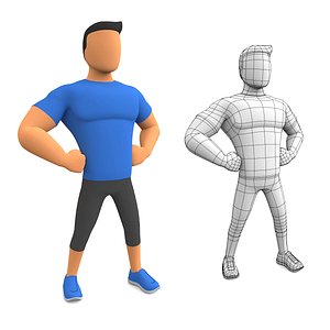 Cartoon Man Fitness