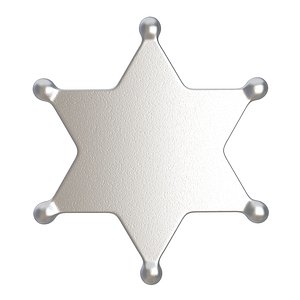3D Sheriff Star Silver model