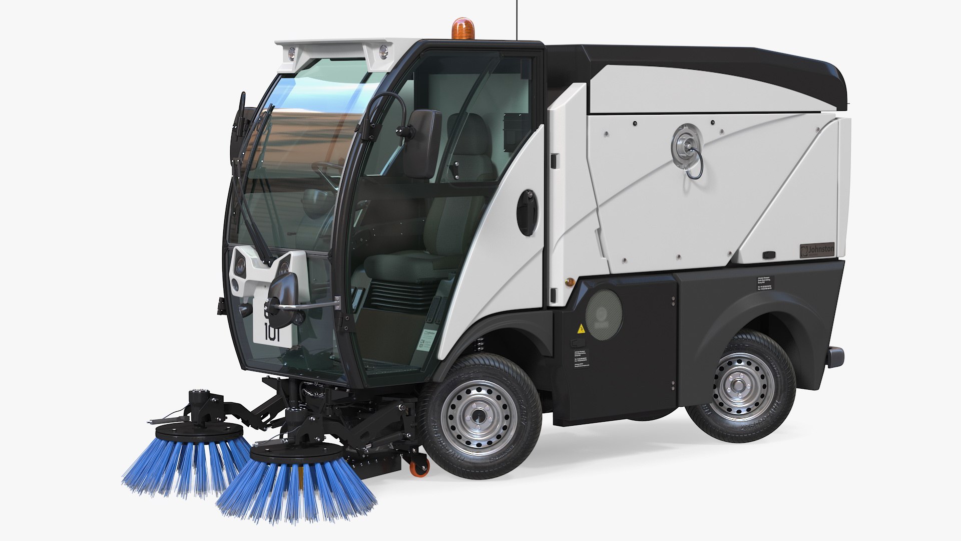Johnston CN101 Compact Road Sweeper Rigged 3D model preview