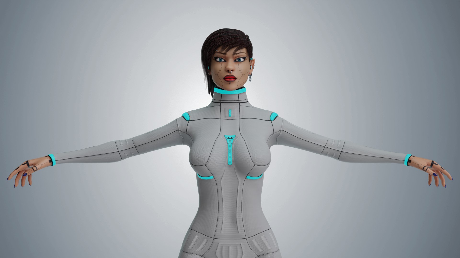 3D Jade Sci-fi Female Warrior - TurboSquid 2381839