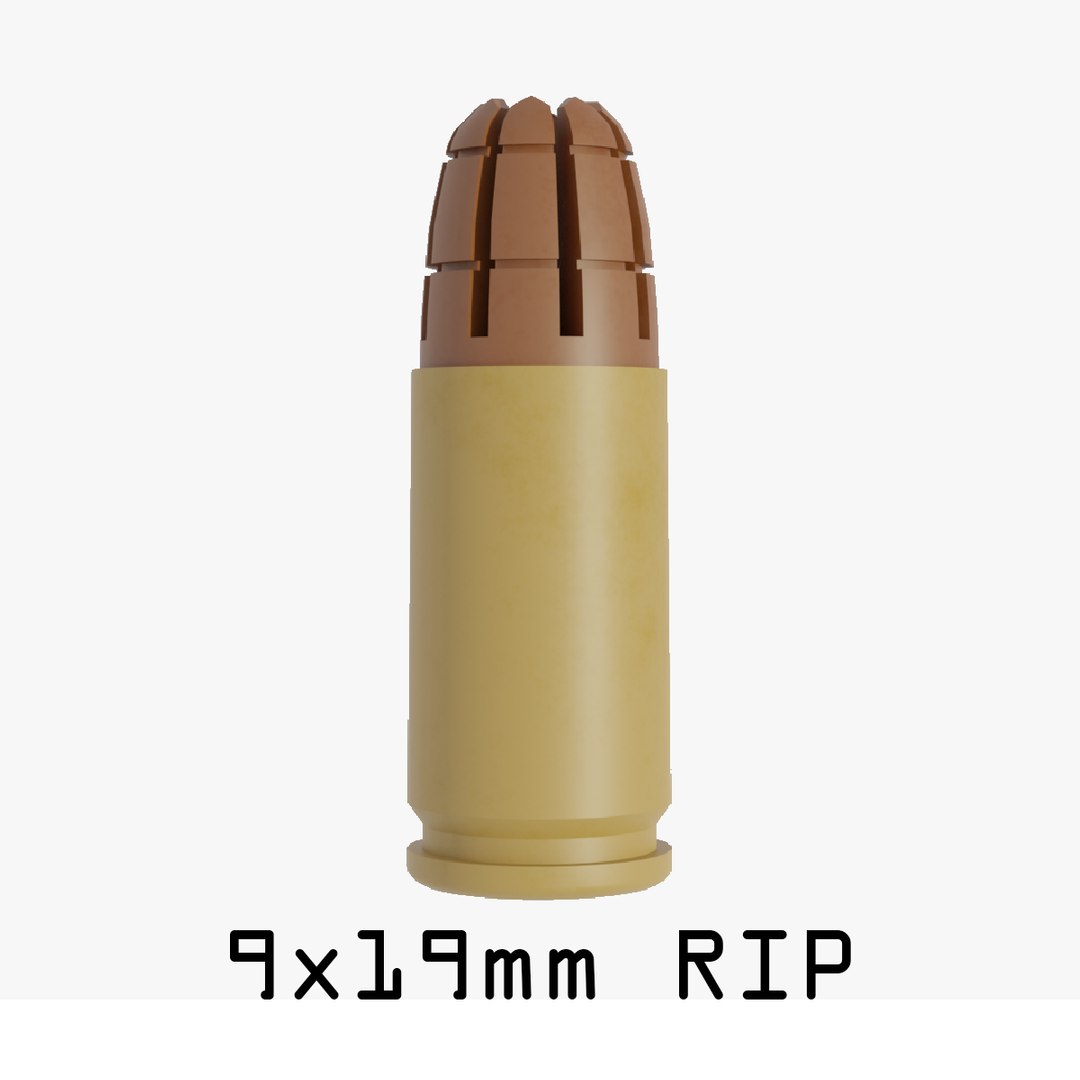 3D 9x19mm RIP Cartridge TurboSquid 2053400
