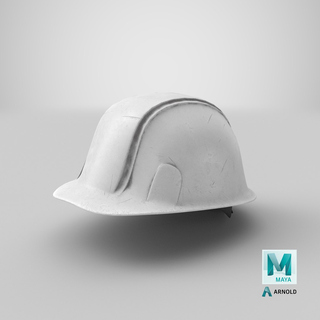3D Hard Hat - Construction Gear White Dirty model https://p.turbosquid.com/ts-thumb/pg/V1ShWf/69/stemcell_maya_arnold_render/png/1646773167/1920x1080/fit_q87/b1f7f23b09b3aa0cd6cc45a2b2a960bfbd33251c/stemcell_maya_arnold_render.jpg
