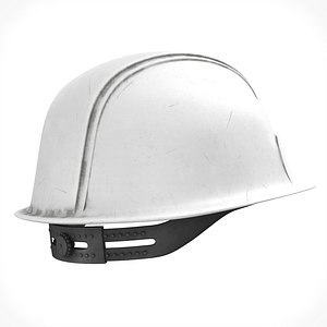 3D Hard Hat - Construction Gear White Dirty model