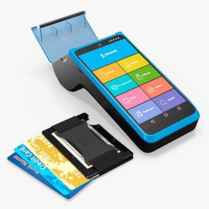 Mobile Checkout Terminal with Slim Card Wallet