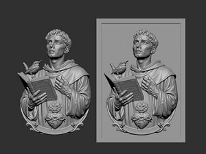 3D 3D digital relief sculpture of Saint Francis of Assisi model