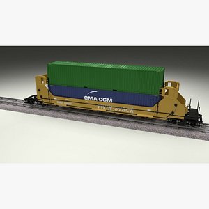 3d train car containers