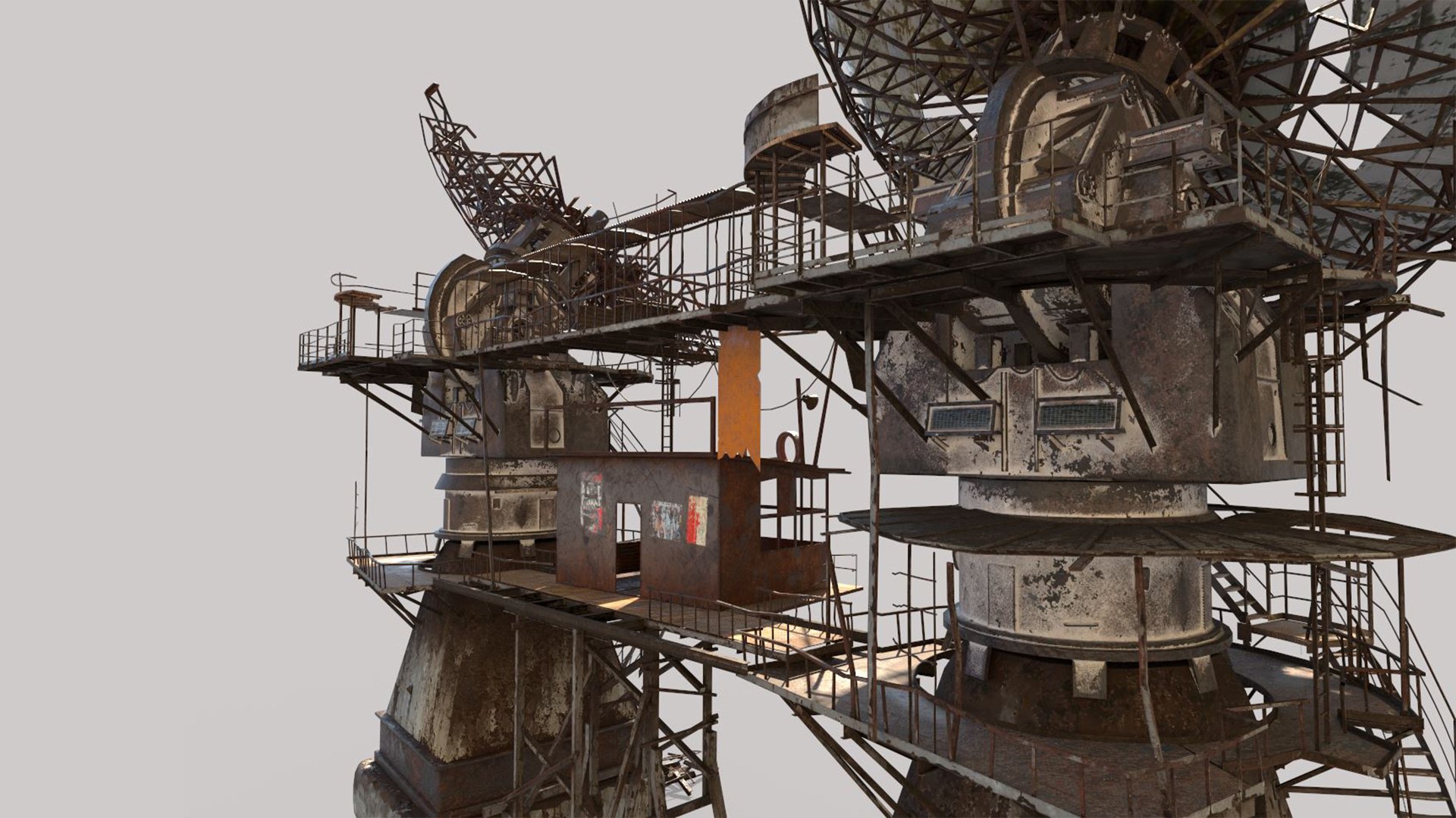 3D Post-Apocaliptic Radar-Satellite Station Base https://p.turbosquid.com/ts-thumb/pg/bIiUlj/xu/r5/jpg/1689764808/1920x1080/fit_q87/0e43ca923f343f7c22806b1a133c5c4e2ad6430a/r5.jpg
