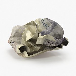 20 Pound Note Crumpled Tight Ball