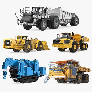 Rigged Heavy Construction Machinery Collection 3 3D model