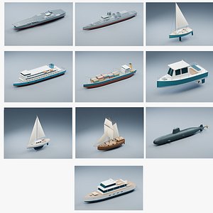 Boats and Ships Collection - 10 Stylized Vessels with 4K Colour Textures