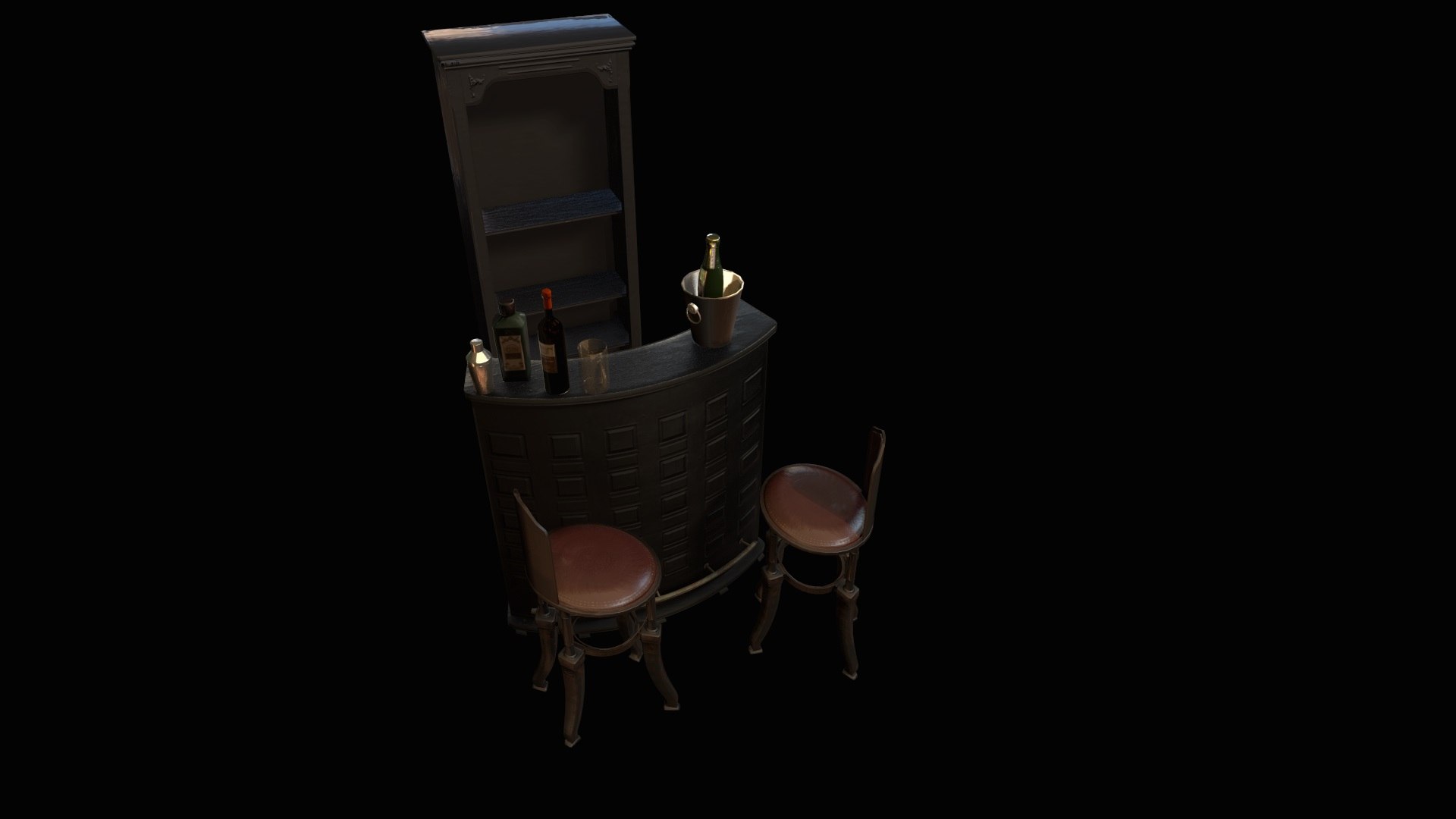 Bar Set 3D - TurboSquid 2055667