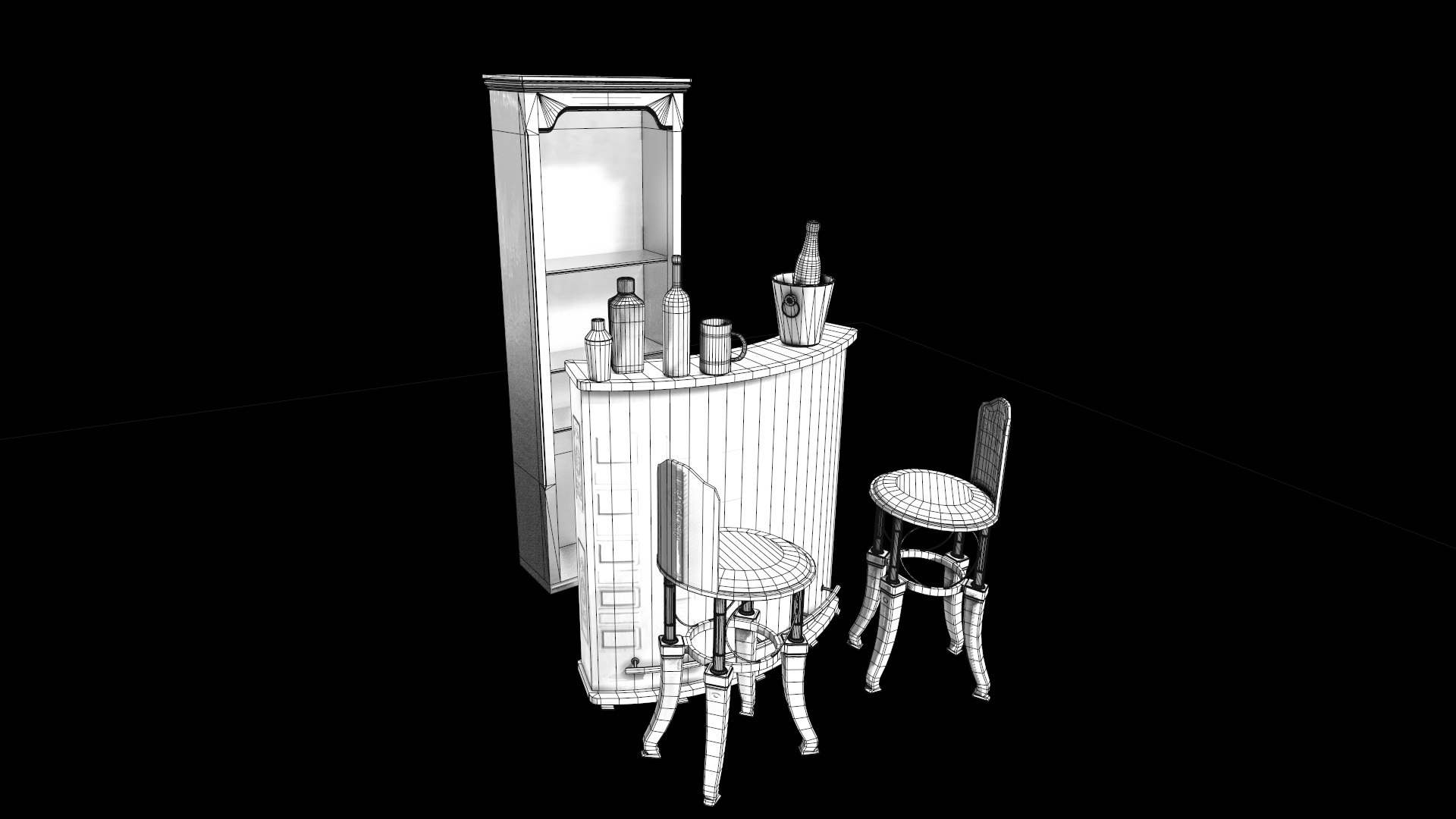 Bar Set 3D - TurboSquid 2055667