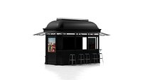 Classical Black Metal Street Kiosk 2x4m 3DS Max Vray Corona 3D model