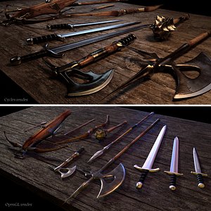 3d model medieval weapons