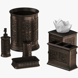 3D model classical bathroom decor set