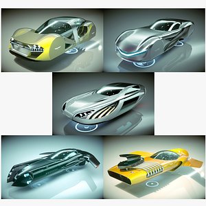 5 in 1 Cheap and Cool Hover Car Collection 09 3D model