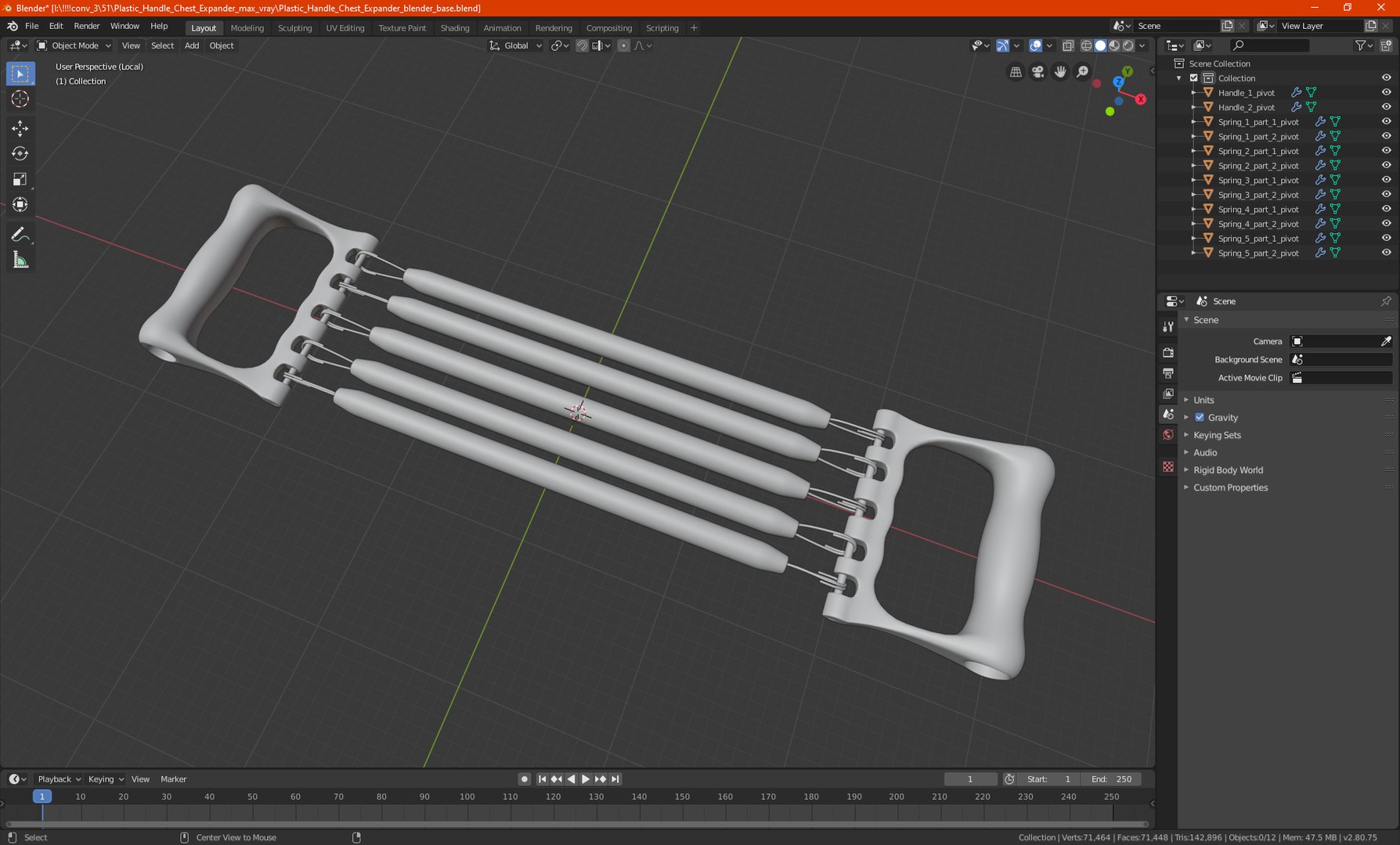 Plastic Handle Chest Expander 3D Model - TurboSquid 2011389