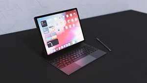 Large Digital Tablet With Keyboard Case and Stylus