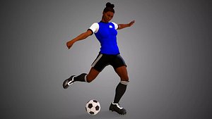 3D African Football Soccer Player Female model