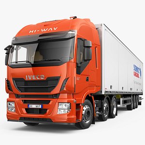 Iveco HI-WAY 6X2 With Semi-Trailer 3D model