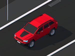 Cartoon Low Poly Cherokee Jeep Car