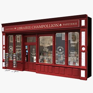 3d typical paris shop store model