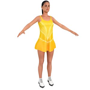 female figure skater 3D model