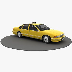 New York Taxi Yellow Cab 3d Model