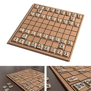 shogi board chess 3D model