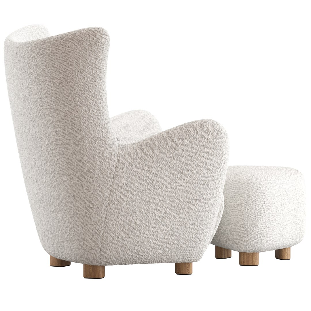 3D CB2 Bozzi Chair and Ottoman - TurboSquid 2165473