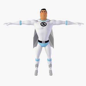 cartoon classic superhero real-time 3d model