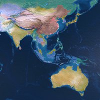 Asia-paciffic Map - 40K Realistic Satellite Terrain - Elevation