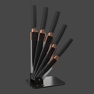 set kitchen knives 3D