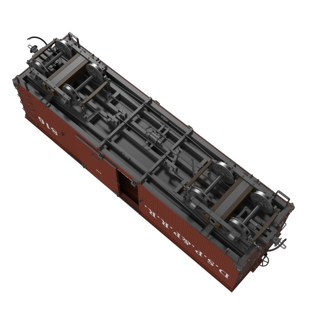 Narrow Gauge Box Car 3d Model