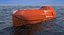 Red Lifeboat on Crane