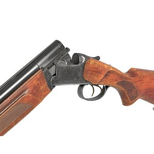 Double-barreled Old Shotgun Game Ready mode Low-poly 3D model