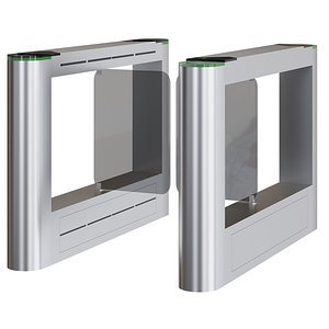 3D model High-speed turnstile with swing doors