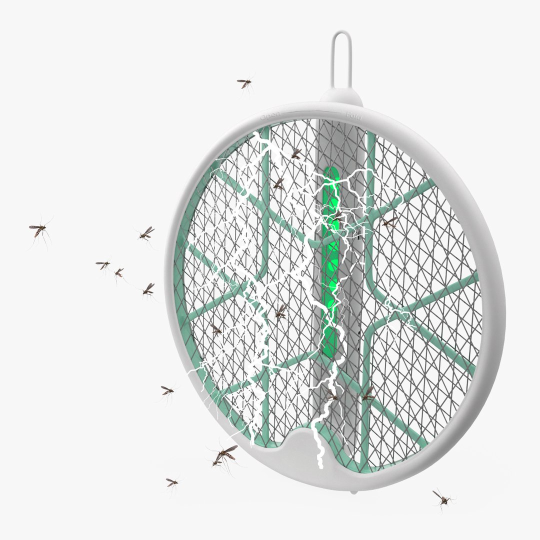 Folded Fly Swatter with Electricity 3D model preview
