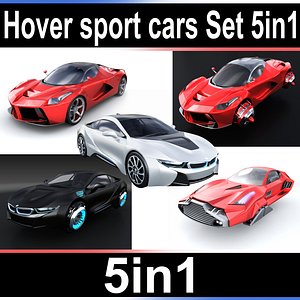 3D hover sport cars set