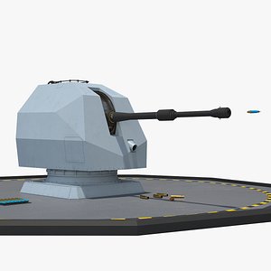 3D model 4 5-Inch Mk-8  Mod 1  Naval Gun