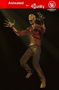 3D evil zombie model