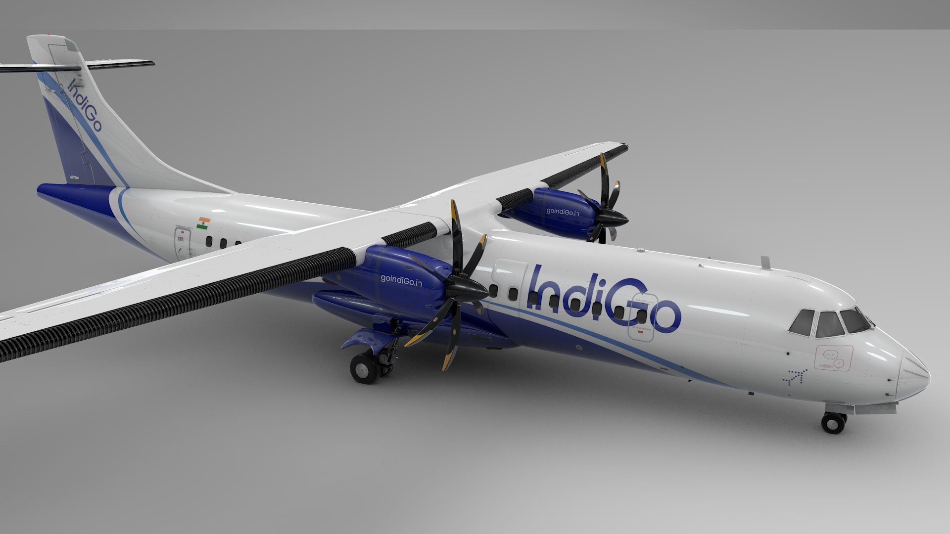 3D ATR 72 INDIGO Airlines L1870 - TurboSquid 1978600